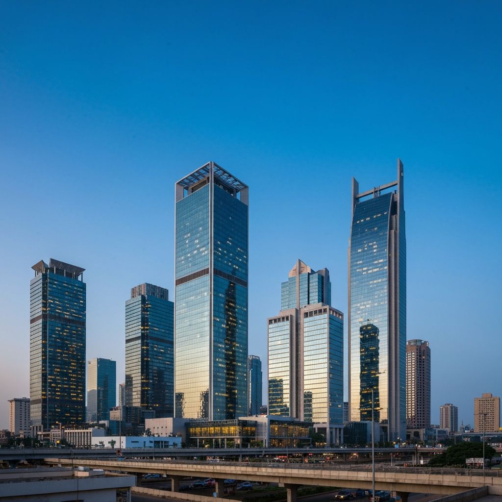 Financial district in African city